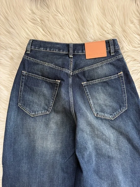 Acne Studios 2023M FN Dark Blue Washed Baggy-Fit and Wide-leg Jeans Size 44 - Picture 12 of 16